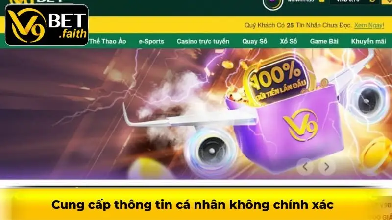 Cung cấp thông tin cá nhân không chính xác
