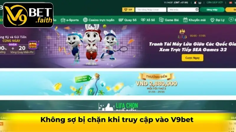 Không sợ bị chặn khi truy cập vào V9bet