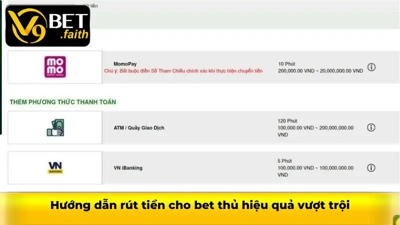 Hướng dẫn rút tiền cho bet thủ hiệu quả vượt trội
